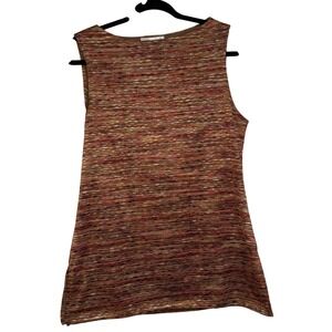 Coldwater Creek Space Dye Tunic Top Sleeveless Knit Boat Neck Multi Color Medium